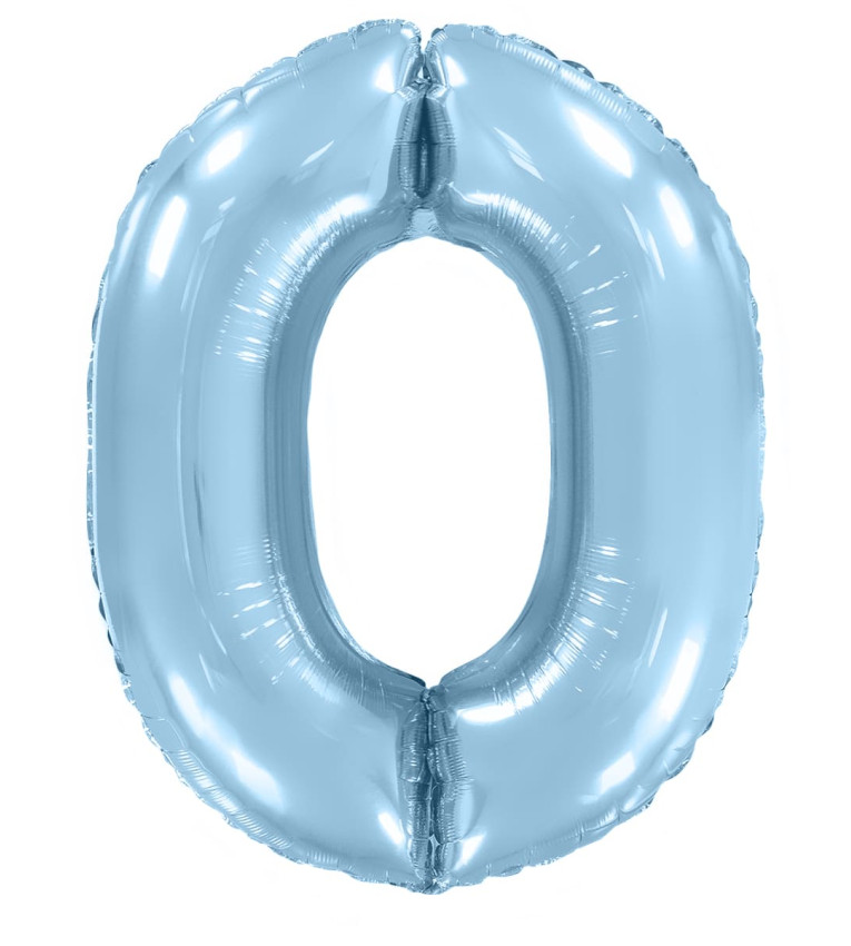 Шар ЦИФРА 0 голубой