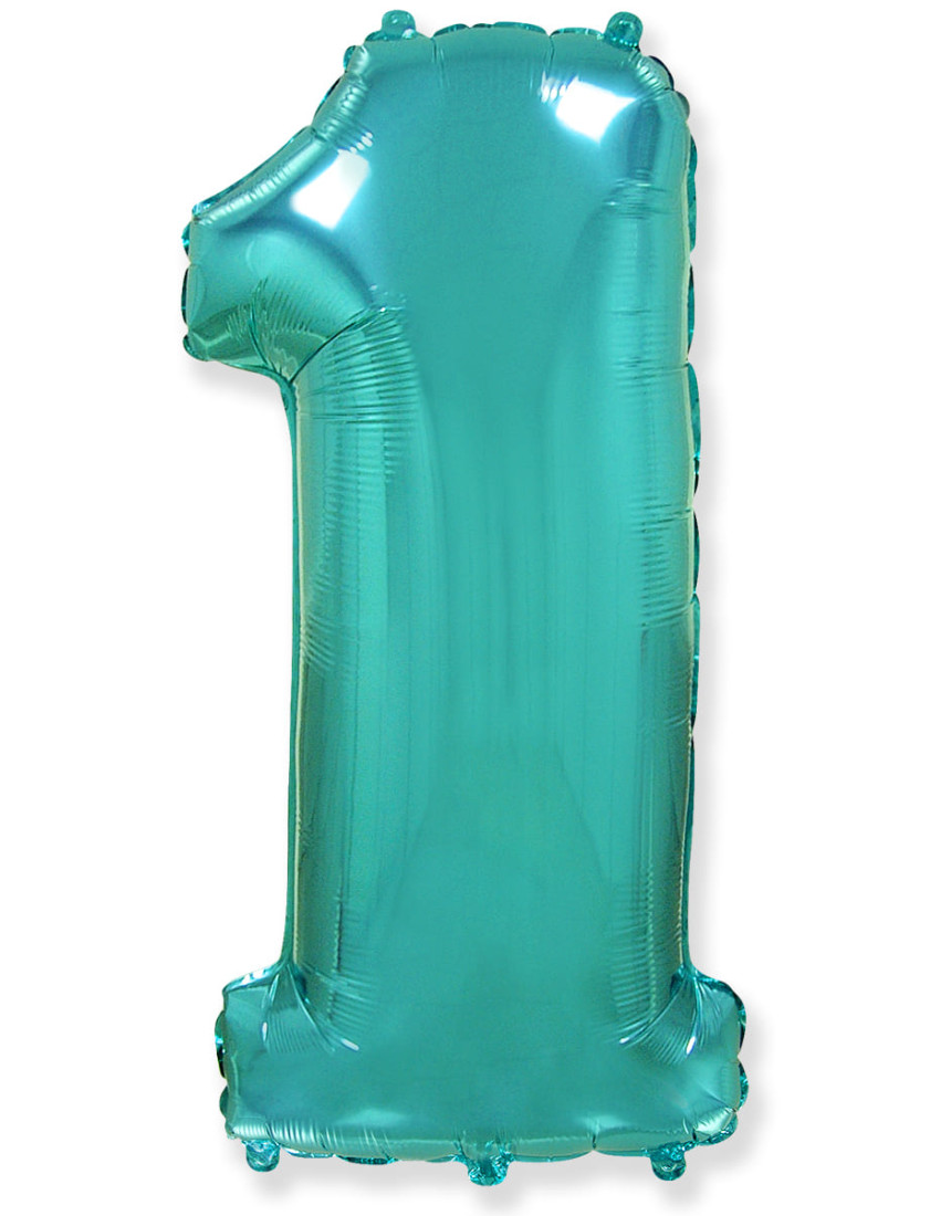 Шар ЦИФРА 1 бирюзовый Шар ЦИФРА 1 бирюзовый