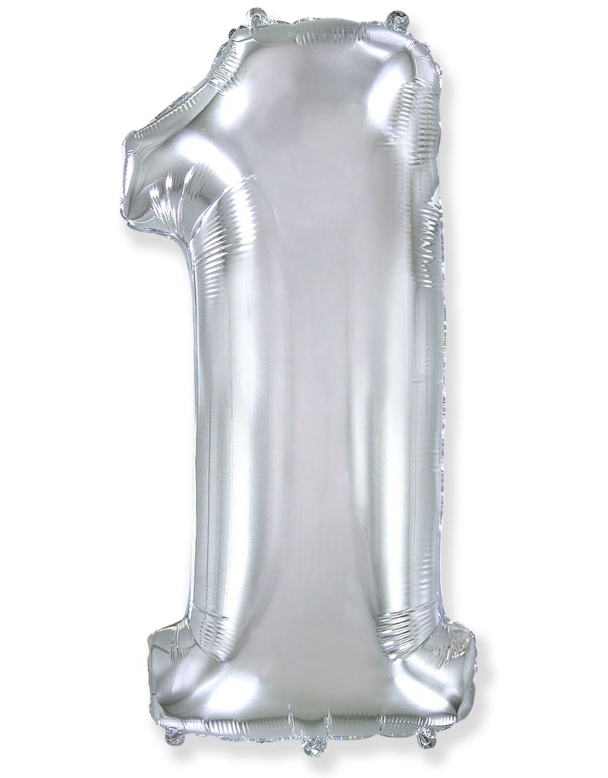 Шар ЦИФРА 1 серебро Шар ЦИФРА 1 серебро