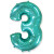 Шар ЦИФРА 3 бирюзовый